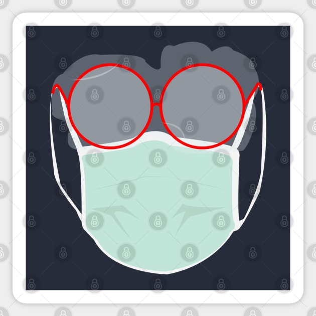 foggy glasses, face mask Sticker by tita